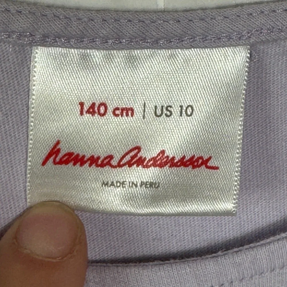 Hanna Andersson Knit Dress Kids Size 10 Lavender Purple Cotton Short Sleeve